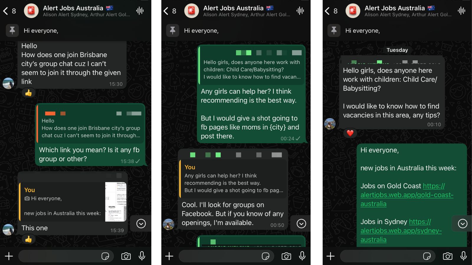 Alert Jobs WhatsApp community preview